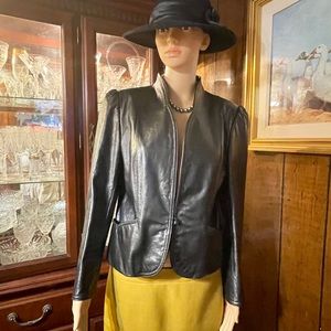 Vtg Winlit genuine leather short jacket M
